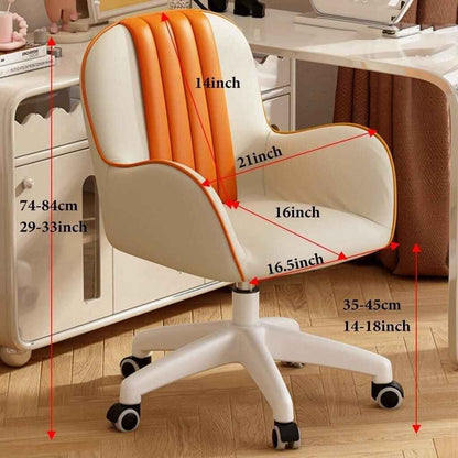 Luxury Swivel Office Chair: Comfortable, Rotatable, Leather Accent Chair dimension