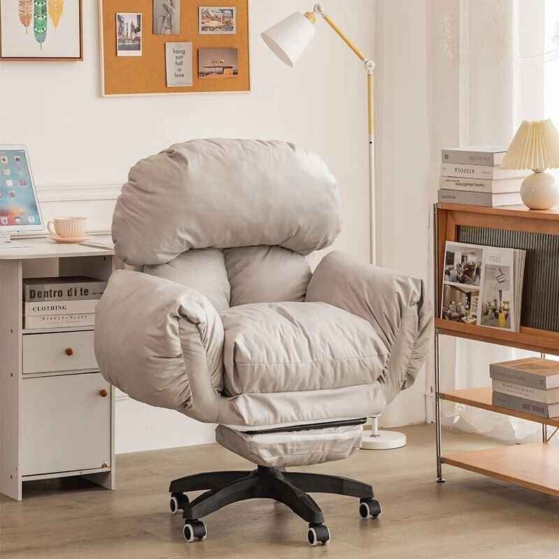 Ergonomic Swivel Office Chair with Full Body Back Cushion & Adjustable Armrests white