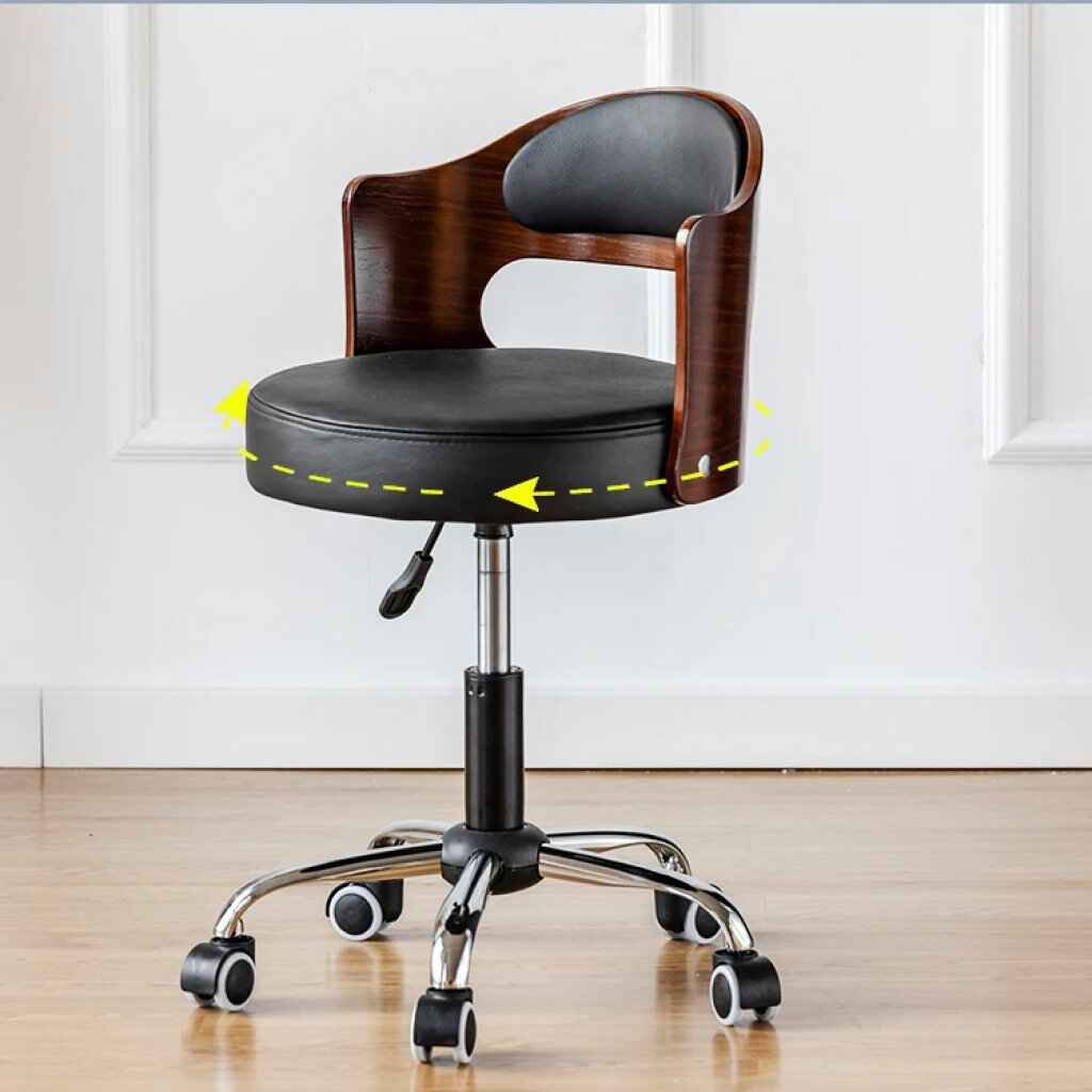 Ergonomic Designer Office Chair with Back Support and Rollers round seat