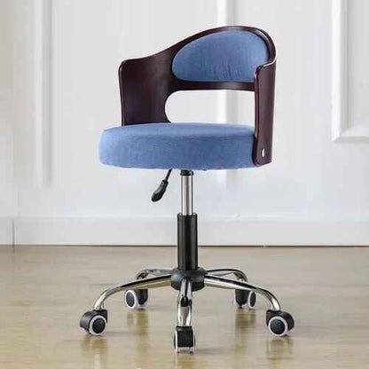 Ergonomic Designer Office Chair with Back Support and Rollers blue dark brown 