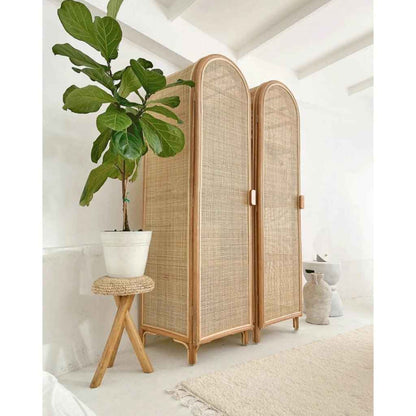 Modern Rattan Wardrobe - Sleek Single Door Bedroom Storage Cabinet 2 piece