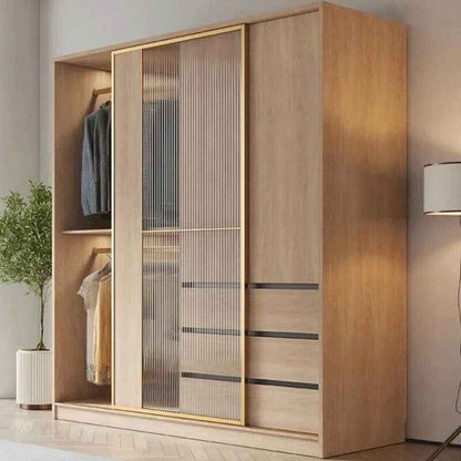 Modern Minimalist Wardrobe: Spacious, Modular, and Stylish Storage Solution left side view