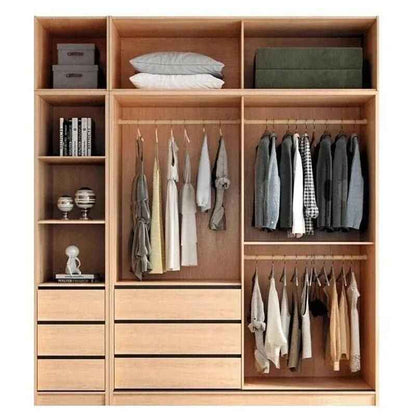 Modern Minimalist Wardrobe: Spacious, Modular, and Stylish Storage Solution open view