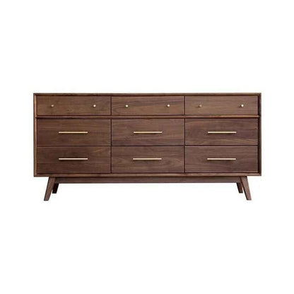 Elegant Black Walnut Japanese Chest of Drawers white background