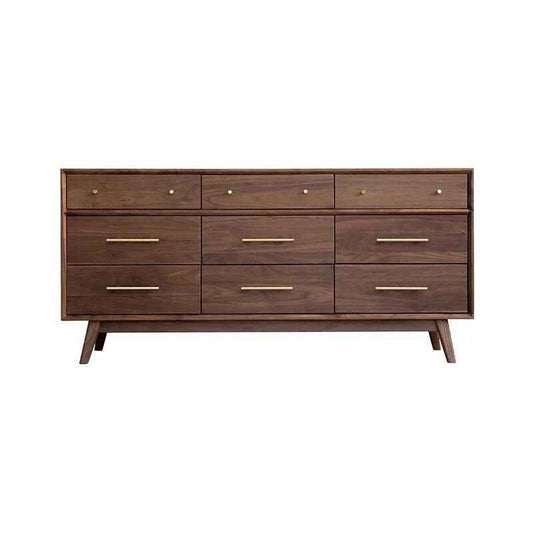 Elegant Black Walnut Japanese Chest of Drawers white background