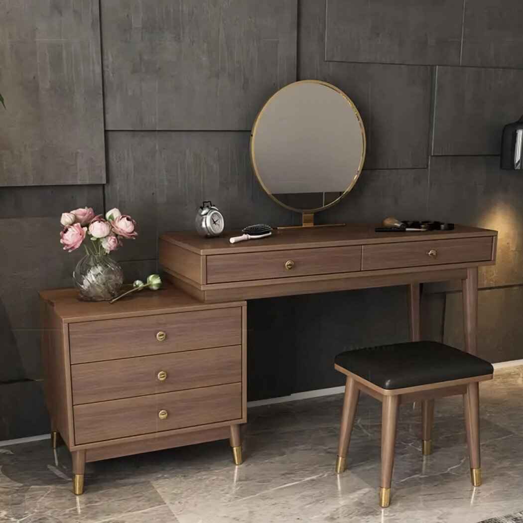 Modern Nordic-Inspired Dressing Table for Small Spaces side view