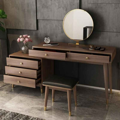 Modern Nordic-Inspired Dressing Table for Small Spaces open drawers