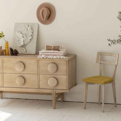 Elegant Oak Wood Sideboard for Living Room close up