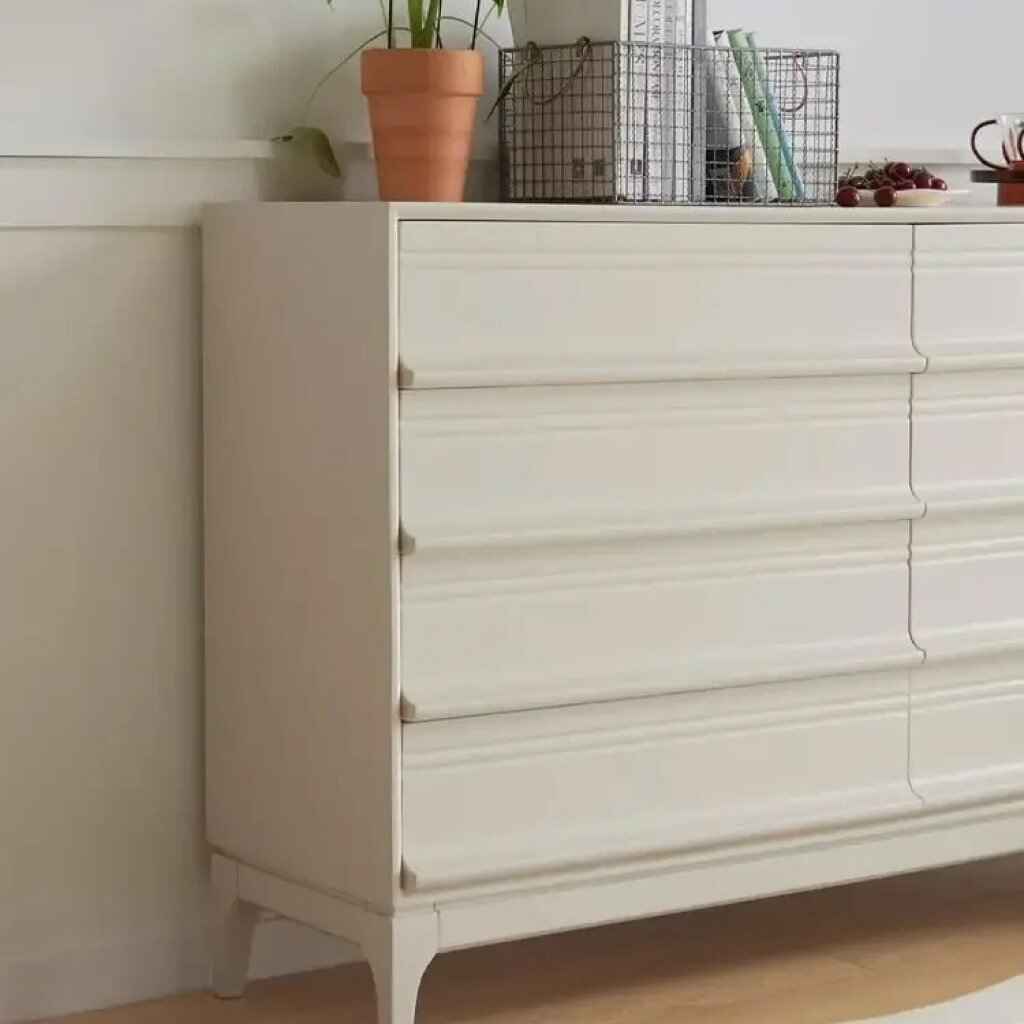 Modern Nordic Wood Display Cabinet with Drawers 