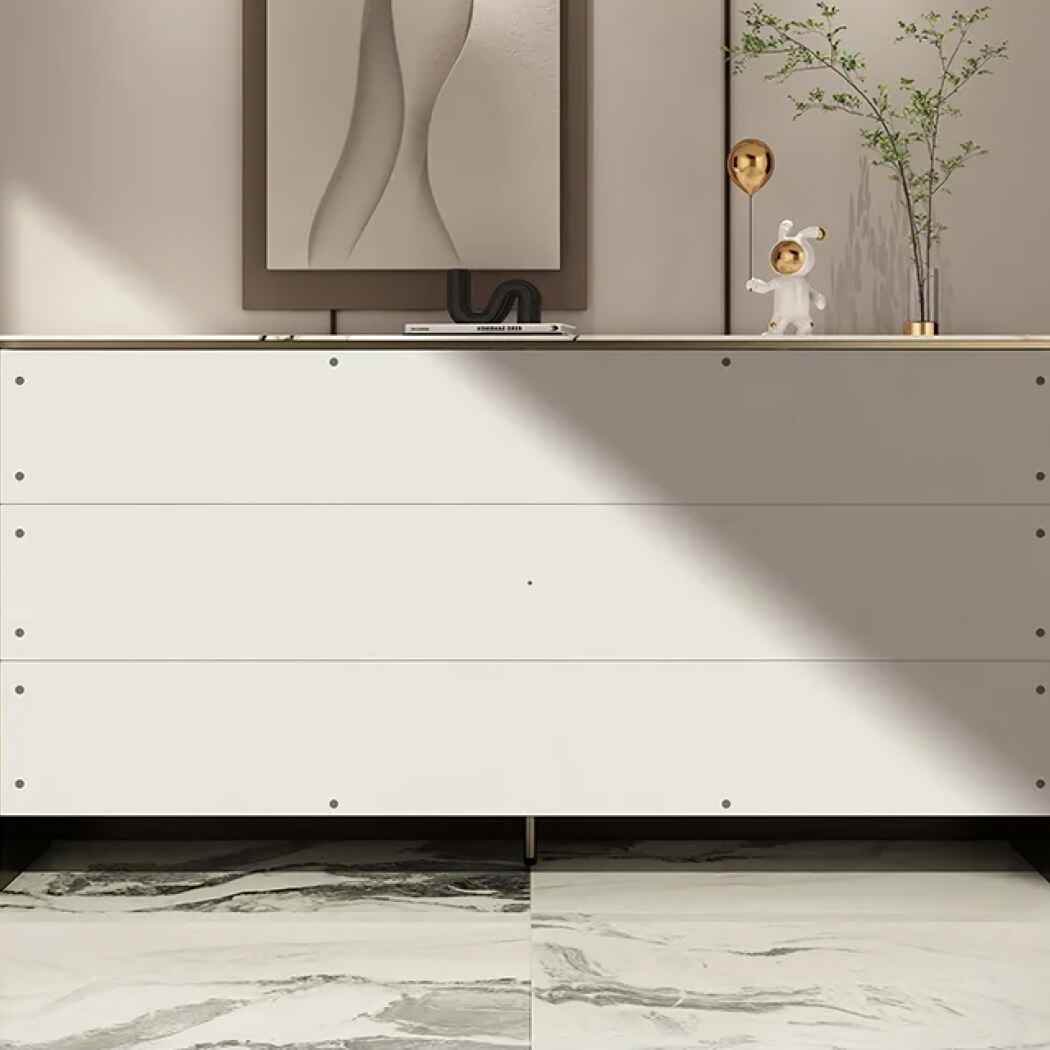 Modern Minimalist Sideboard with Shelves and Drawers