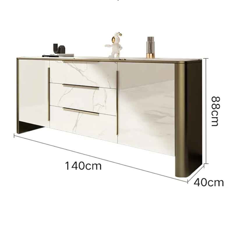 Modern Minimalist Sideboard with Shelves and Drawers 140x40x88cm