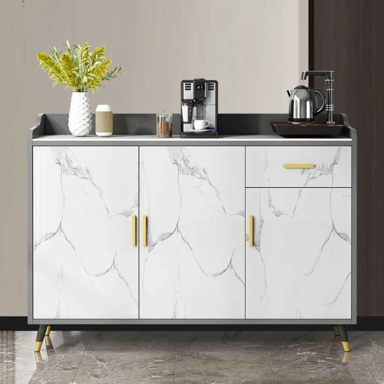 Rustic Luxury Corner Sideboard gold   