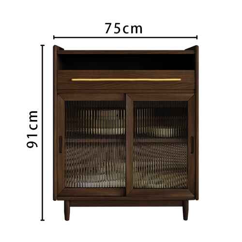 Modern Minimalist Sideboard walnut 2 door 1 drawer 91cmx75cm 