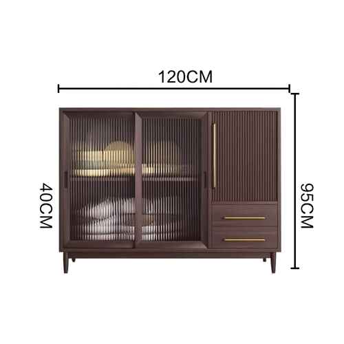 Modern Minimalist Sideboard walnut  3 door 2 drawer 120x40x95xcm