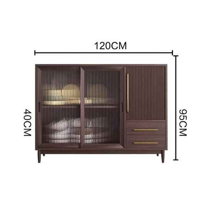 Modern Minimalist Sideboard walnut  3 door 2 drawer 120x40x95xcm