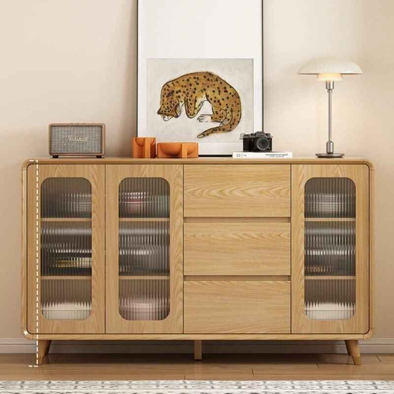 Modern Minimalist Solid Wood Sideboard front view