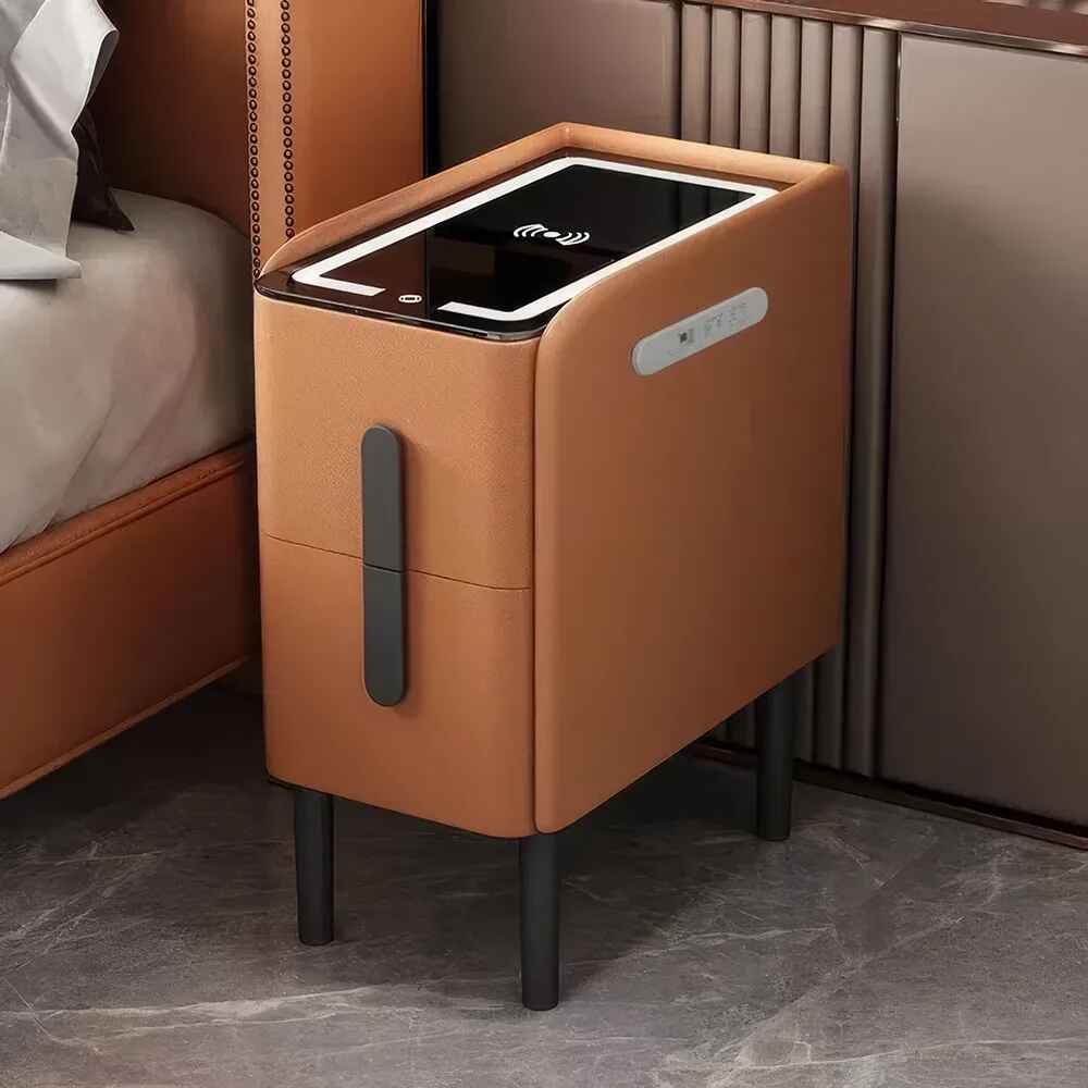 Trendy Modern Nightstands Luxury Unique Nordic Bedside Nightstand orange