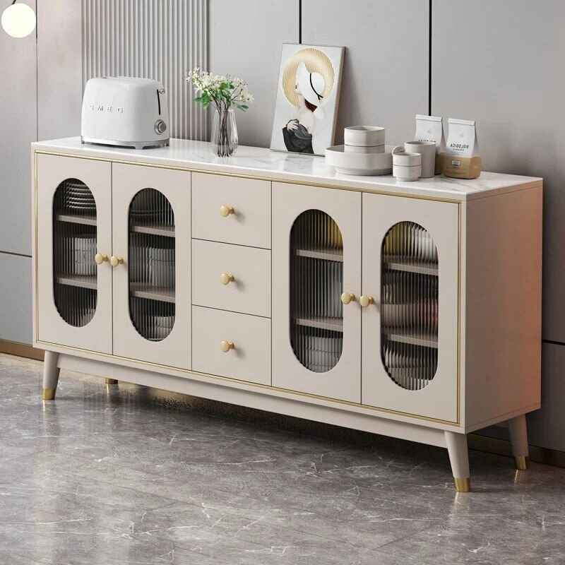 Modern Minimalist Wood Sideboard side view