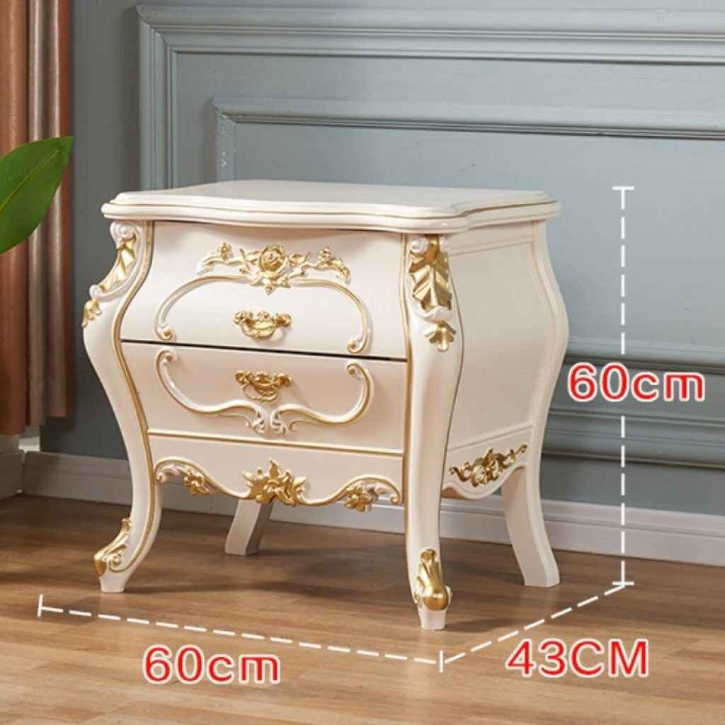 Modern Moroccan Style Luxury Bedside Table with Dual Drawers dimension