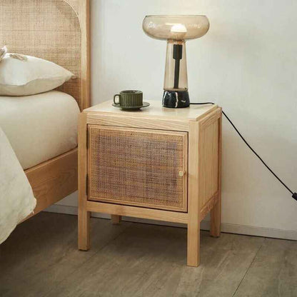 Elegant Rattan Bedside Table