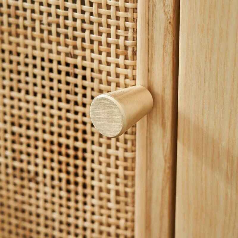 Elegant Rattan Bedside Table handle