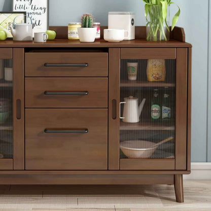 Minimalist Modern Wood Sideboard close up