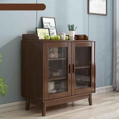 Minimalist Modern Wood Sideboard dark brown