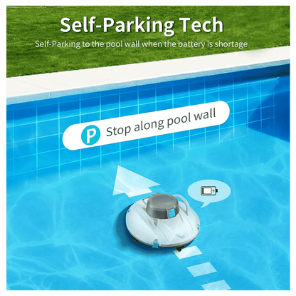 Efficient Cordless Robotic Pool Cleaner with Advanced Suction & Self-Parking