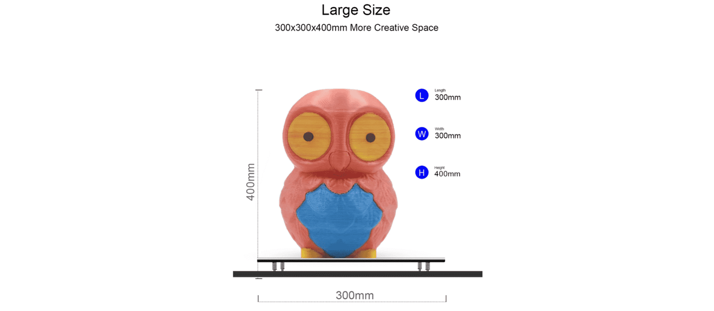 High Precision Large 3D Printer Kit with 4 Extruders and Multi-Color Mixing