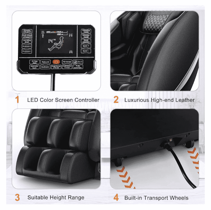 Zero Gravity Full Body Massage Recliner with Heating & Bluetooth Speaker