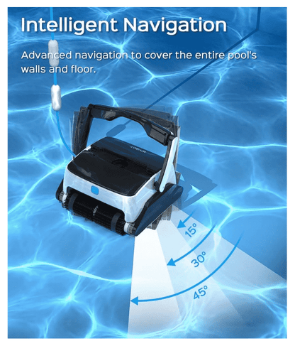 Efficient Robotic Pool Cleaner Automatic Vacuum with High Suction, Wall and Floor Cleaning