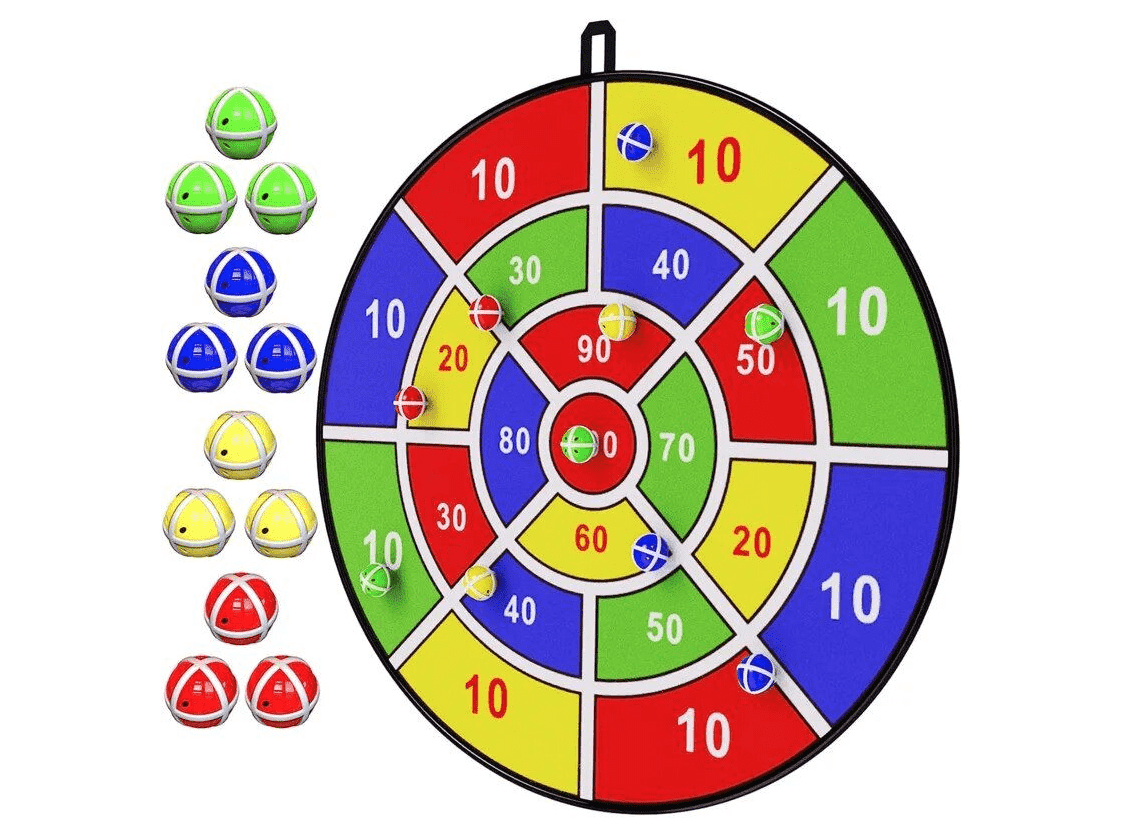 Kids Dart Board with Sticky Balls: Indoor & Outdoor Fun Game