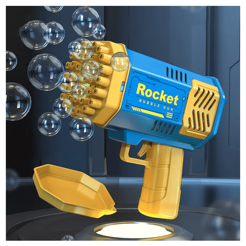 Electric 40-Hole Rocket Bubble Gun – Automatic Bubble Blaster for Kids