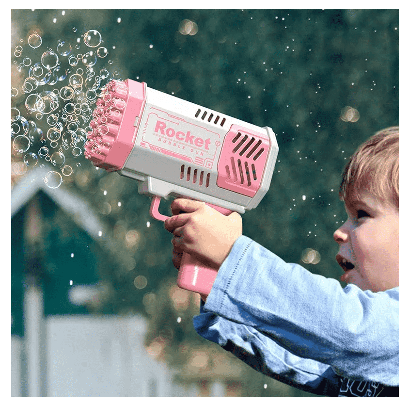 Electric 40-Hole Rocket Bubble Gun – Automatic Bubble Blaster for Kids